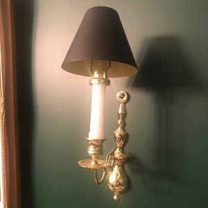 Baldwin Brass sconces with black metal shades